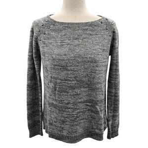 Tini Lilli Women's Grey Marled Knit‎ Sweater with Studs